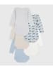 PETIT BATEAU 5er-Set: Bodys in Weiß/ Hellblau/ Beige