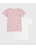 PETIT BATEAU 2er-Set: Shirts in Rosa/ Weiß
