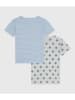 PETIT BATEAU 2er-Set: Shirts in Hellblau/ Grau