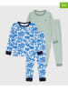 PETIT BATEAU 2er-Set: Pyjamas in Grün/ Blau