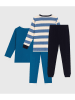 PETIT BATEAU 2er-Set: Pyjamas in Blau/ Schwarz