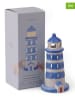 Paddywax 3-delige wierook- & theelichthouderset "Conneticut Lighthouse'' grijs/blauw