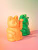 Donkey Decofiguur "Lucky Cat" abrikooskleurig - (B)10,5 x (H)15 x (D)8,5 cm