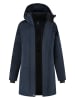 TRAVELIN' Doorgestikte mantel "Rissne" donkerblauw
