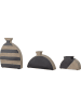 Bloomingville 3er-Set: Vasen "Nezha" in Schwarz/ Beige