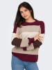 ONLY Pullover in Bordeaux/ Sand