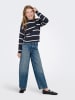 KIDS ONLY Pullover "Franca" in Dunkelblau/ Weiß