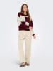 JDY Pullover in Bordeaux/ Weiß