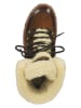 Gant Leren winterboots "Snowmont" lichtbruin/crème