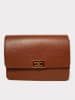 Abaco Leder-Umhängetasche "Gaya" in Hellbraun - (B)22 x (H)16 x (T)6 cm