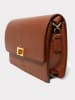 Abaco Leder-Umhängetasche "Gaya" in Hellbraun - (B)22 x (H)16 x (T)6 cm