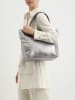 Abaco Leren shopper "Julia" zilverkleurig - (B)41 x (H)30 x (D)12 cm