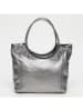 Abaco Leren shopper "Julia" zilverkleurig - (B)41 x (H)30 x (D)12 cm