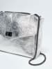 Abaco Leder-Umhängetasche "Maku" in Silber - (B)27 x (H)20 x (T)6,5 cm