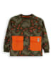 Denokids Sweatshirt in Khaki/ Orange