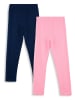 Denokids Legginsy (2 pary) w kolorze czarnym i jasnoróżowym