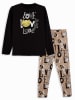 Denokids 2-delige outfit lichtbruin/zwart