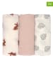 Lässig 3-delige set: mousseline doeken crème/lichtroze/lichtbruin - (L)60 x (B)60 cm