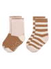 Lässig 2er-Ser: ABS-Socken in Rosa/ Beige/ Hellbraun