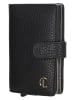 Charm Leder-Geldbörse in Schwarz - (B)7 x (H)10 x (T)1,5 cm
