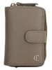 Charm Leren portemonnee taupe - (B)7 x (H)11 x (D)3 cm