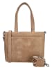HIDE & STITCHES Leder-Schultertasche in Beige - (B)34 x (H)34 x (T)8 cm