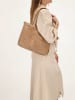 HIDE & STITCHES Leren schoudertas beige - (B)34 x (H)34 x (D)8 cm