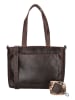 HIDE & STITCHES Leder-Schultertasche in Braun - (B)34 x (H)34 x (T)8 cm