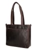 HIDE & STITCHES Leder-Schultertasche in Braun - (B)34 x (H)34 x (T)8 cm