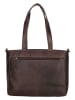 HIDE & STITCHES Leren schoudertas bruin - (B)34 x (H)34 x (D)8 cm