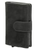 HIDE & STITCHES Leder-Geldbörse in Schwarz - (B)7,5 x (H)10 x (T)2 cm