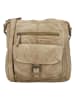 HIDE & STITCHES Leder-Umhängetasche in Beige - (B)27 x (H)29 x (T)9 cm