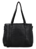 HIDE & STITCHES Leder-Schultertasche in Schwarz - (B)34 x (H)26 x (T)13 cm