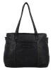 HIDE & STITCHES Leder-Schultertasche in Schwarz - (B)34 x (H)26 x (T)13 cm