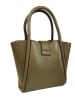 Florence Bags Leder-Henkeltasche "Davro" in Khaki - (B)22 x (H)18 x (T)12 cm