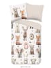 Good Morning Flanell-Bettwäsche-Set "Sven" in Weiß/ Beige