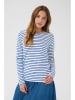 Kaffe Longsleeve in Weiß/ Blau