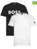 Hugo Boss Underwear 2er-Set: Shirts in Weiß/ Schwarz