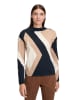 Betty Barclay Pullover in Dunkelblau/ Beige