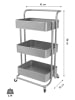 Echtwerk Keukentrolley zilverkleurig - (B)43 x (H)86 x (D)32 cm