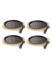 Echtwerk 4er.Set: Servierpfännchen "Oval" in Schwarz/ Beige