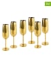 Echtwerk 6-delige set: champagneglazen goudkleurig - 250 ml