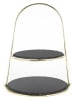 Echtwerk Etagere in Schwarz/ Gold - (H)40 cm