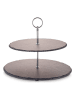 Echtwerk Etagere in Schwarz/ Silber - (H)40 cm