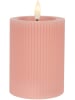 Clayre & Eef 2er-Set: LED-Kerzen in Rosa - (H)13 x  Ø 8 cm