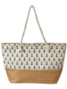 Clayre & Eef Shopper lichtbruin/wit - (B)50 x (H)36 x (D)1 cm
