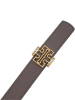 Tory Burch Wende-Ledergürtel in Grau/ Hellbraun