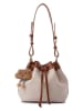 Lucky Bees Schultertasche in Creme/ Hellbraun - (B)25 x (H)22 x (T)16 cm