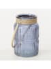 Boltze Windlicht ''Sunio'' in Hellblau - (H)21 x Ø 13,5 cm
