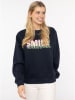 Zwillingsherz Sweatshirt "Smile" donkerblauw